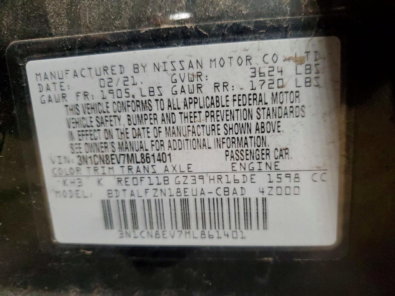 2021 NISSAN VERSA SV photo 34