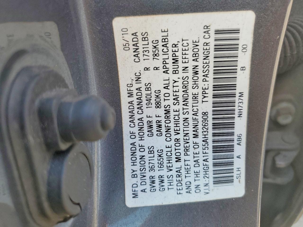 2010 HONDA CIVIC LX photo 12