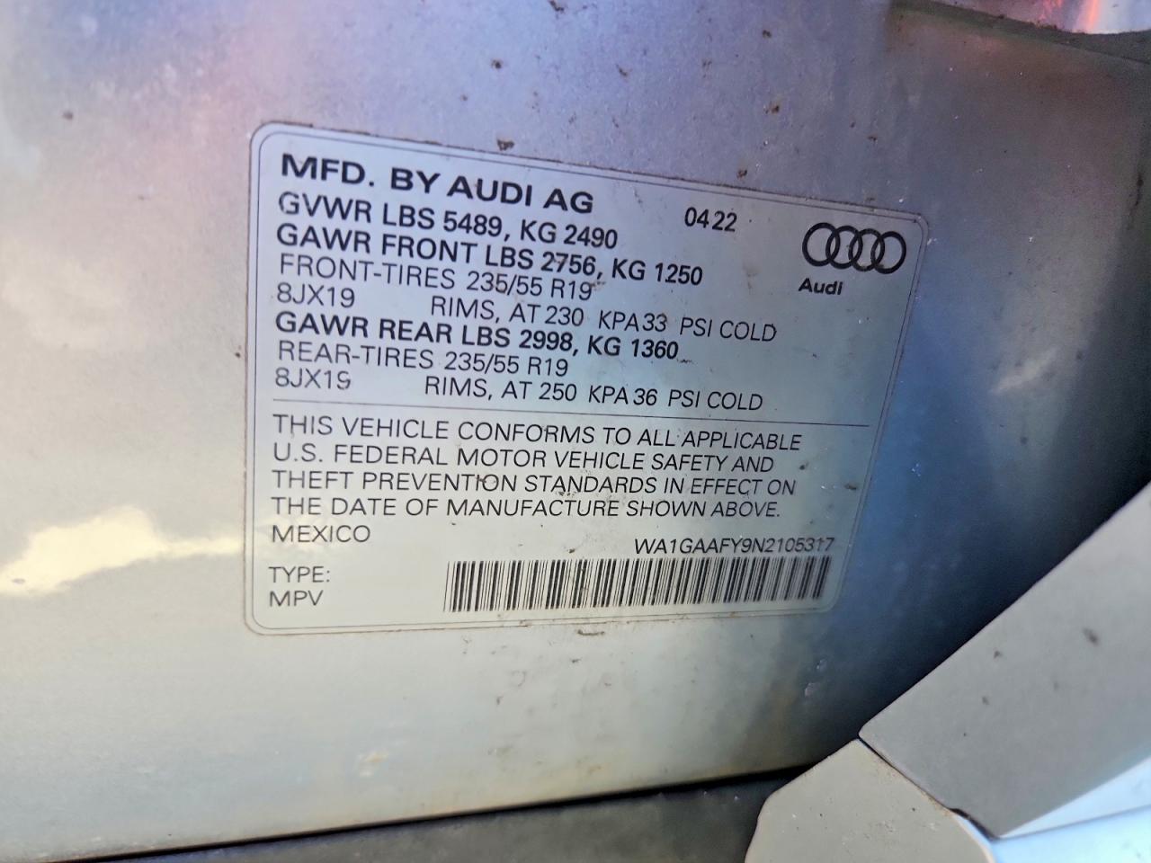 2022 AUDI Q5 PREMIUM 45 photo 37