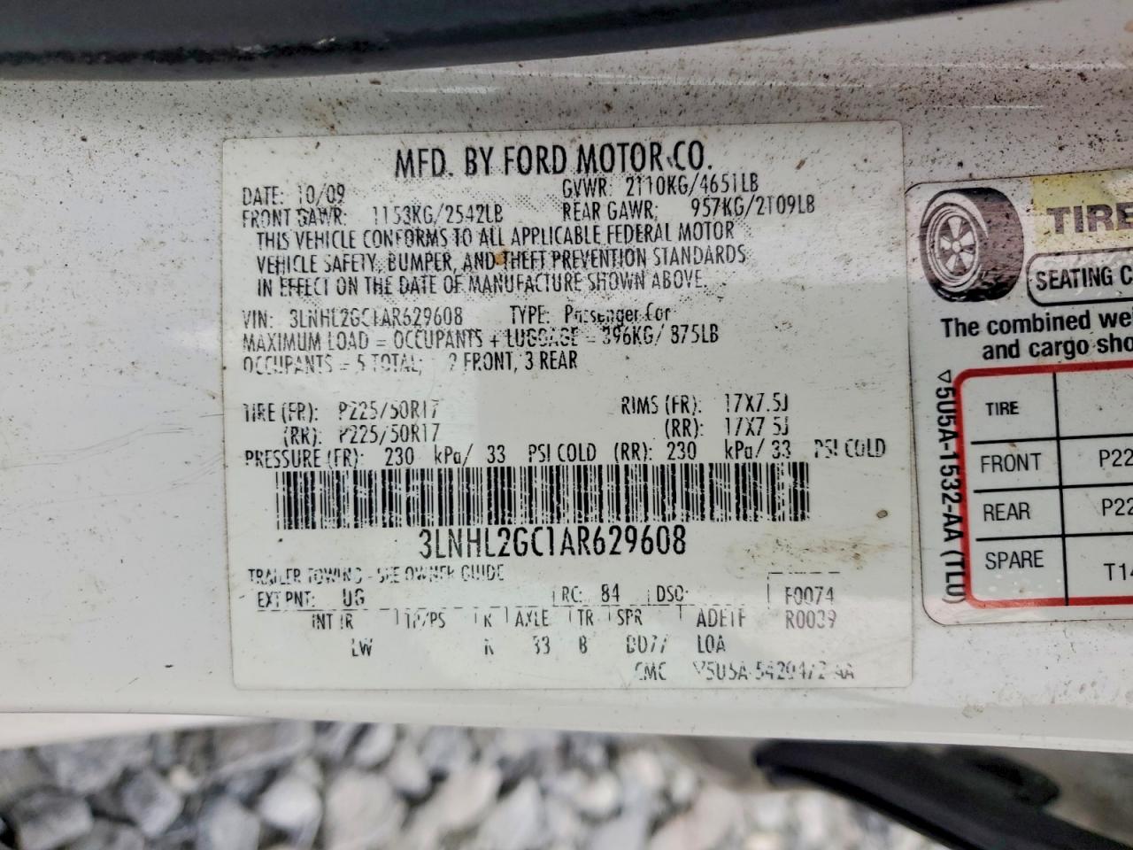 2010 LINCOLN MKZ photo 12