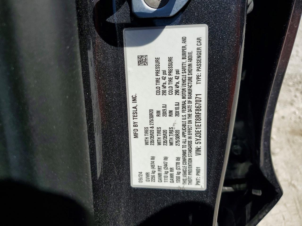 2024 TESLA MODEL 3 photo 23