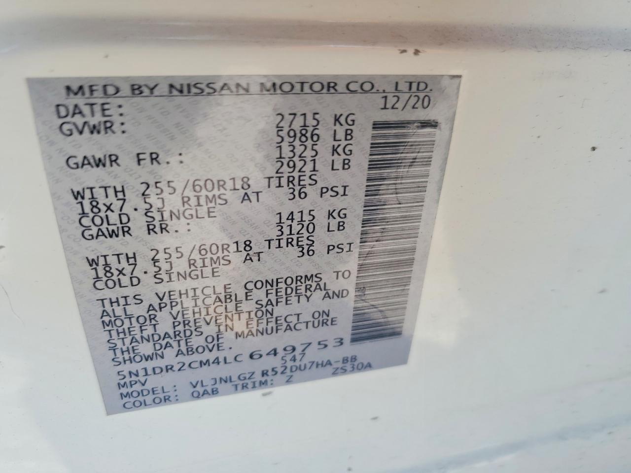 2020 NISSAN PATHFINDER SL photo 23