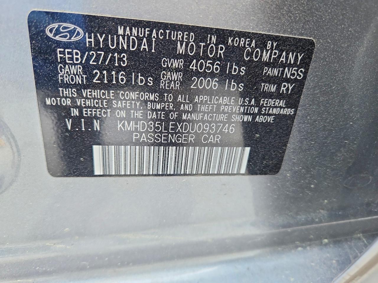 2013 HYUNDAI ELANTRA GT BASE photo 12