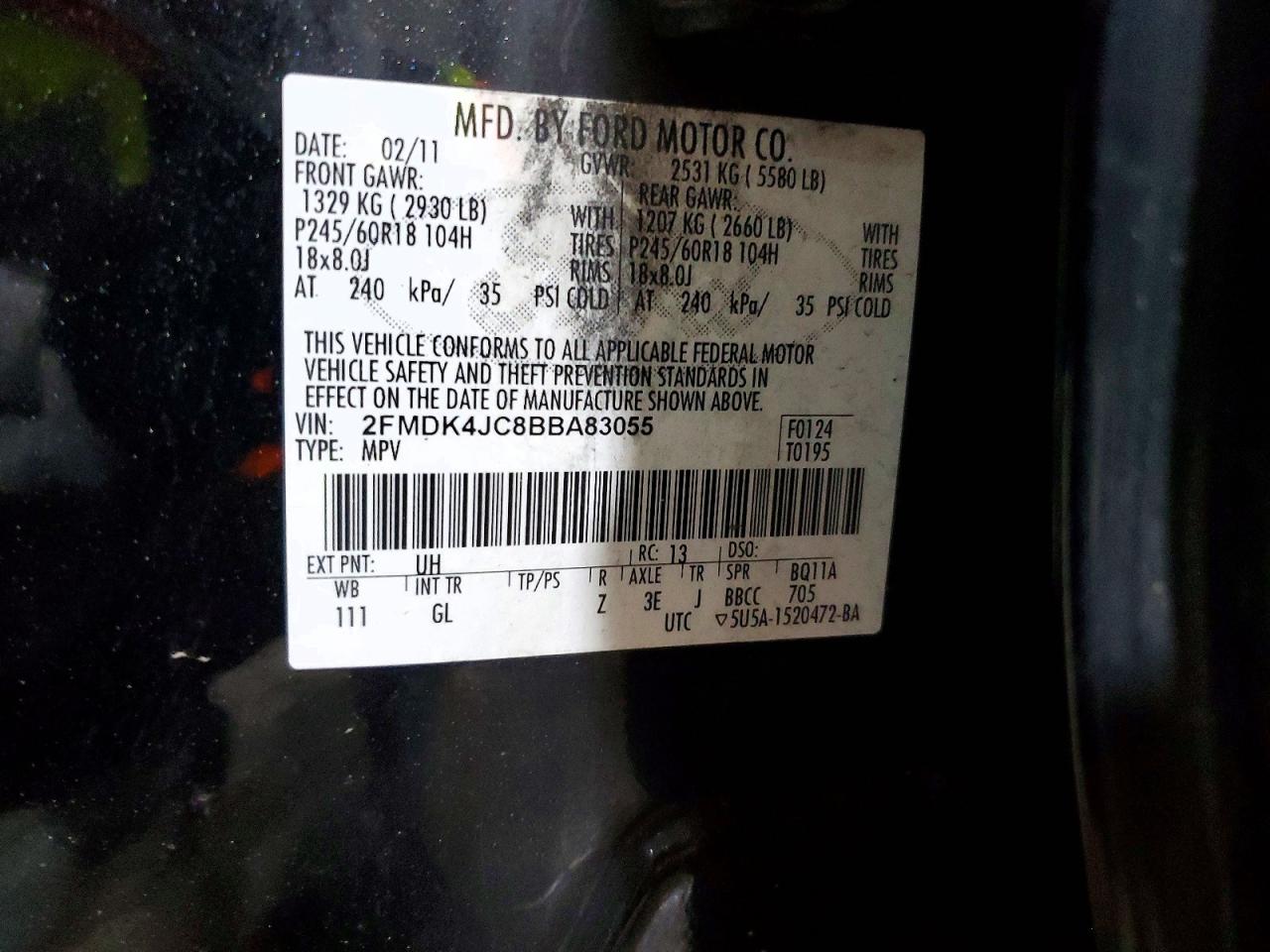 2011 FORD EDGE SEL photo 37