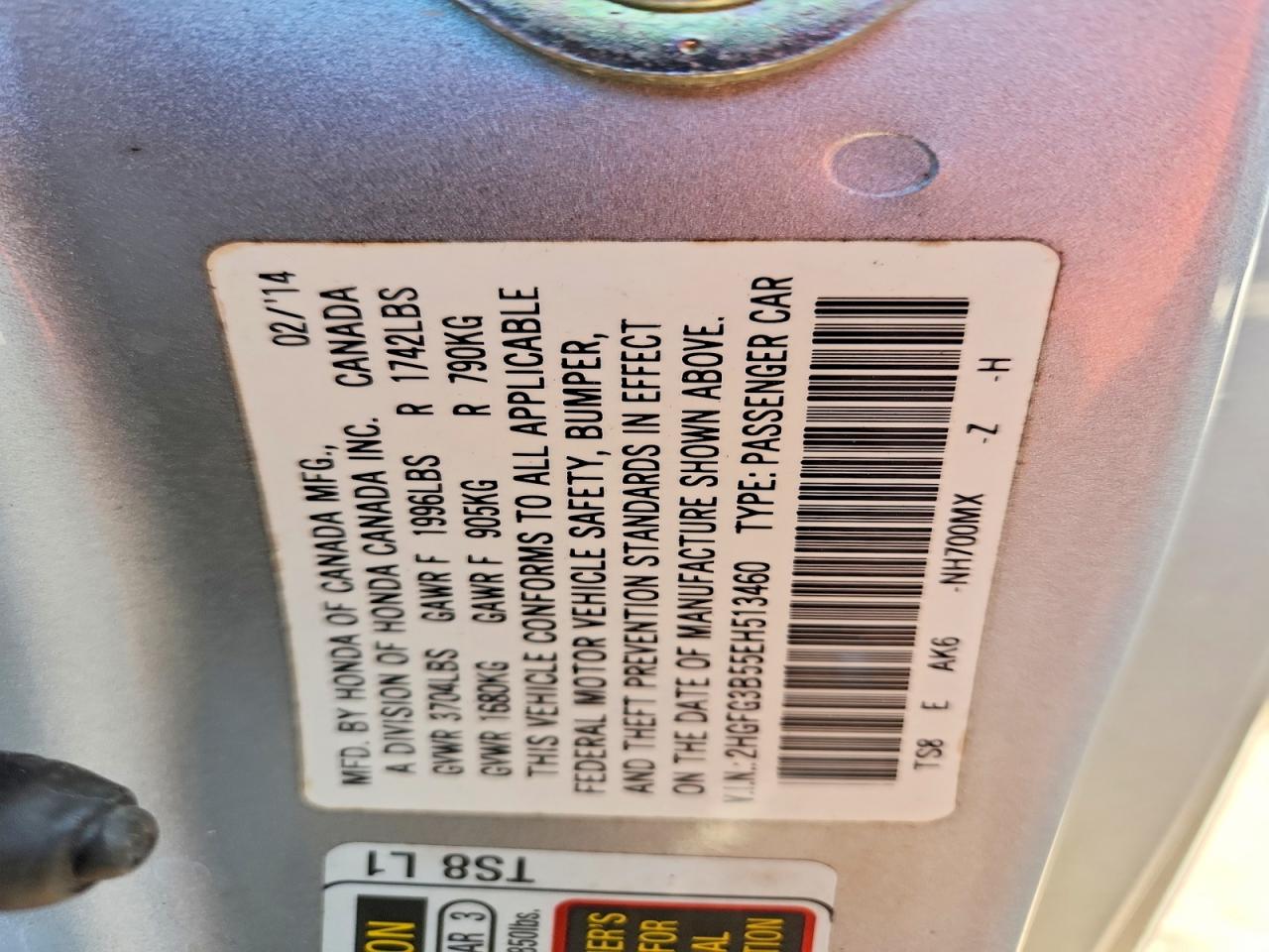2014 HONDA CIVIC LX photo 34