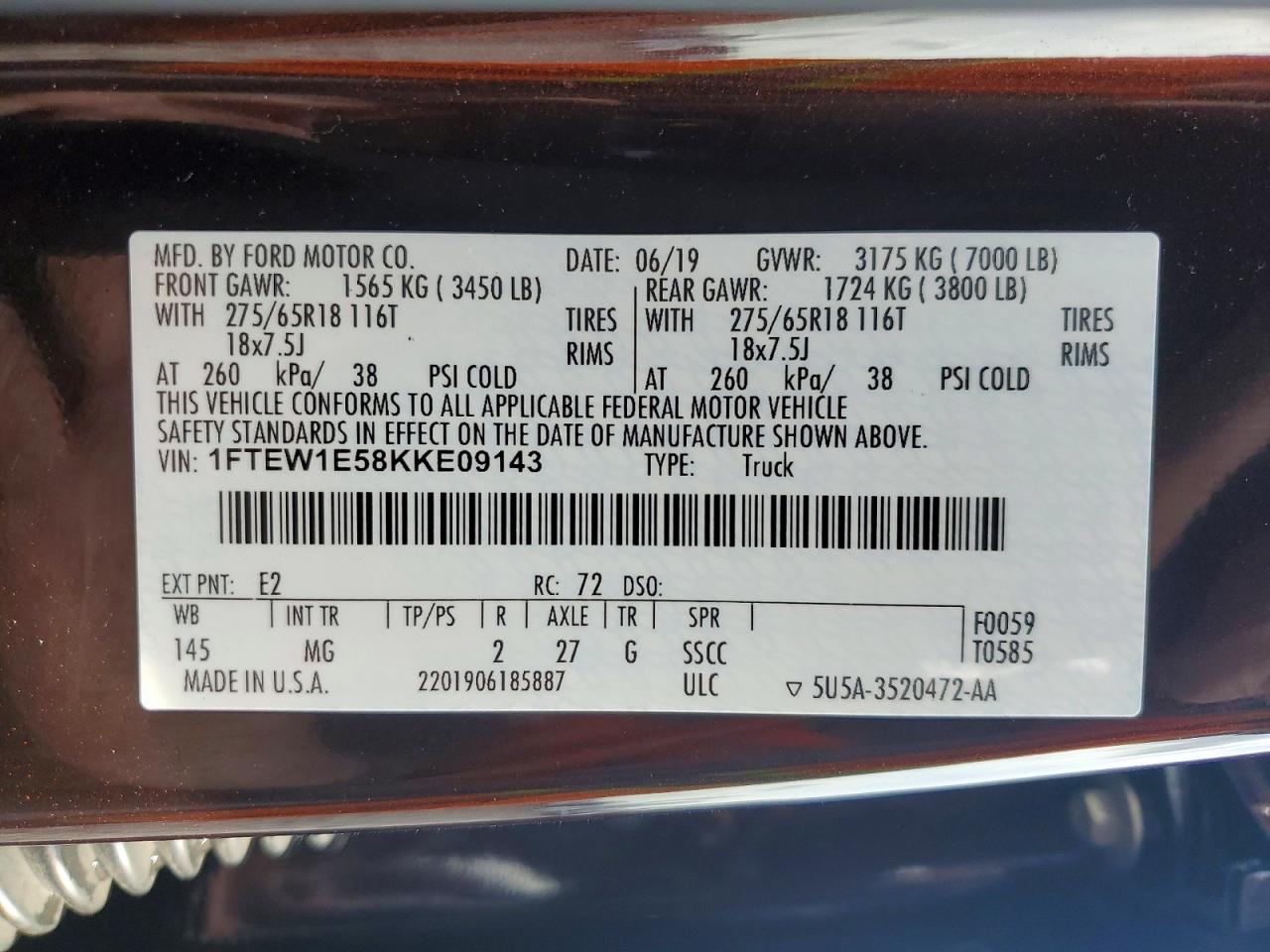 2019 FORD F150 SUPERCREW photo 37