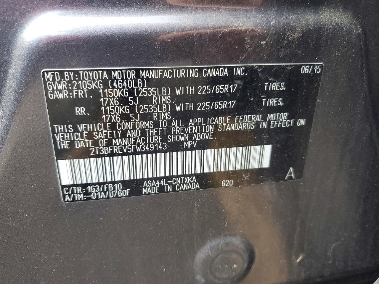 2015 TOYOTA RAV4 LE photo 37