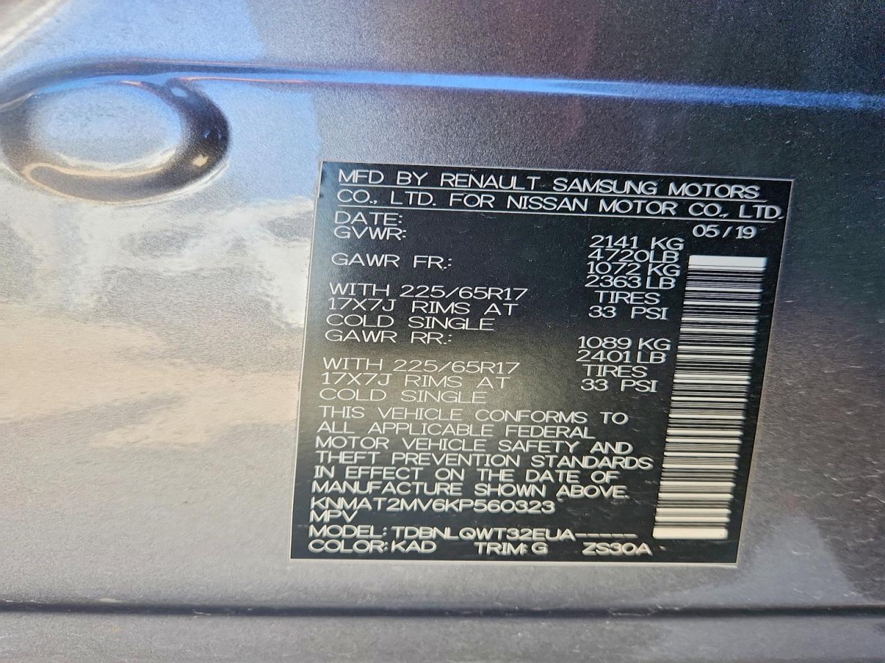 2019 NISSAN ROGUE SV photo 40