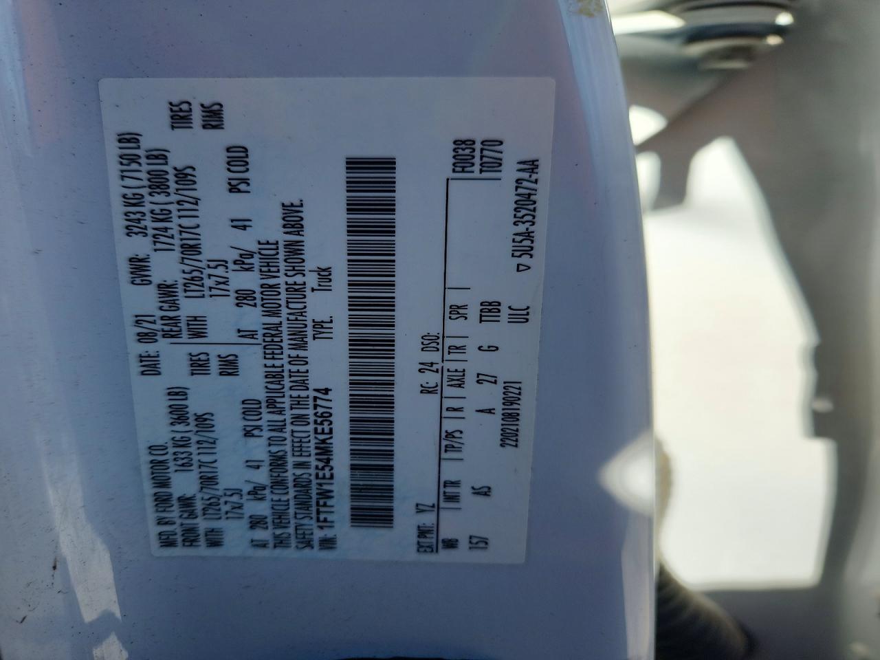 2021 FORD F150 SUPERCREW photo 12