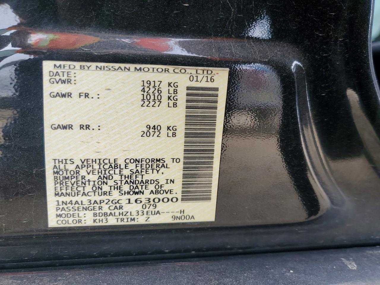 2016 NISSAN ALTIMA 2.5 SR photo 13