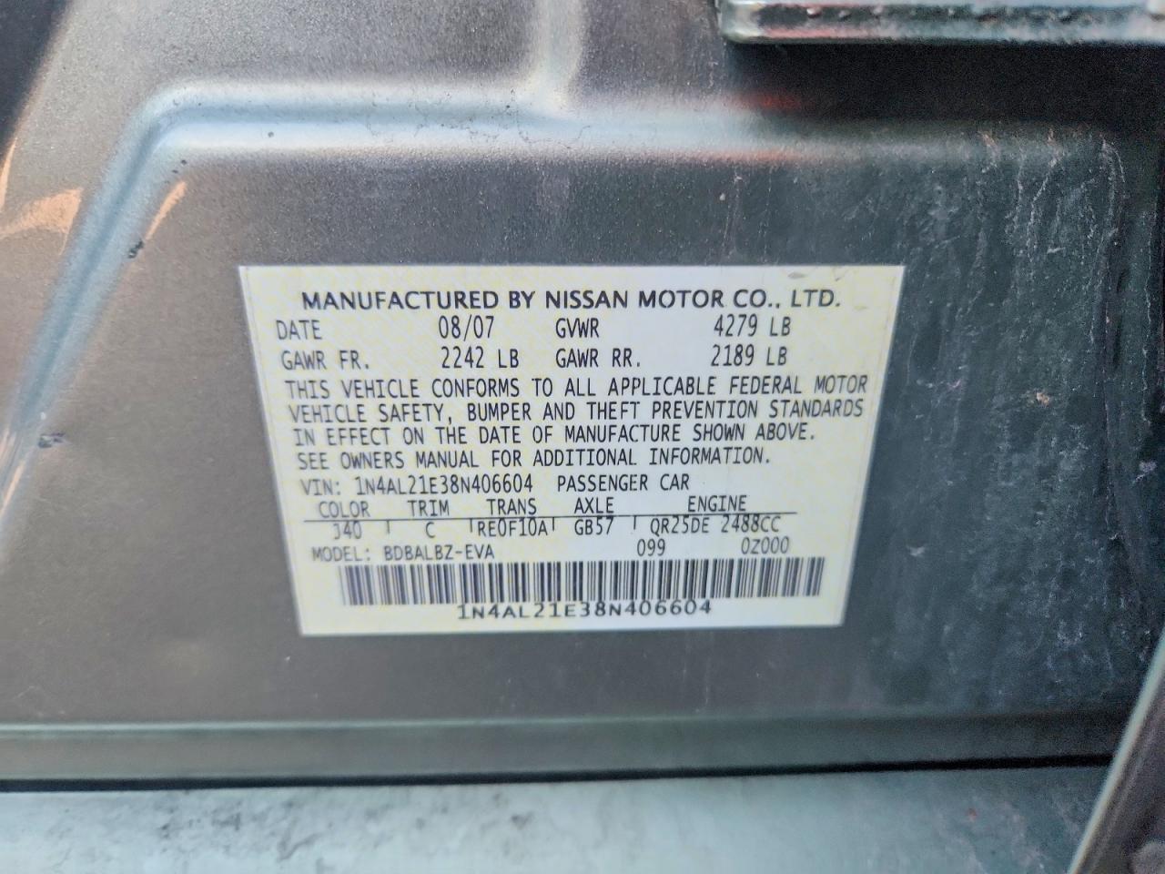 2008 NISSAN ALTIMA 2.5 photo 34