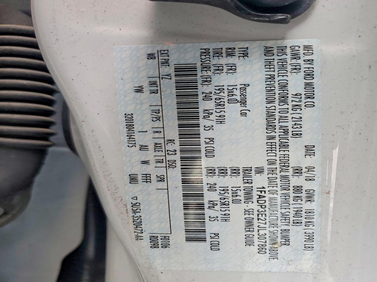2018 FORD FOCUS S photo 12