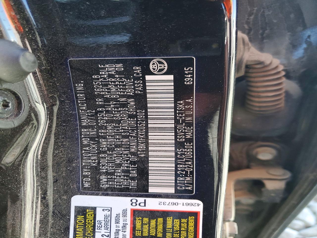 2012 TOYOTA CAMRY SE V6 photo 34