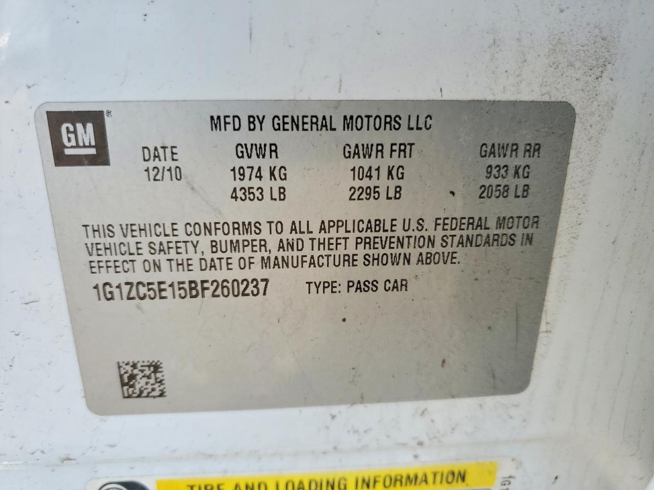2011 CHEVROLET MALIBU 1LT photo 23