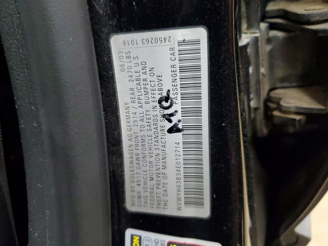 2004 VOLKSWAGEN PASSAT GLX 4MOTION photo 37
