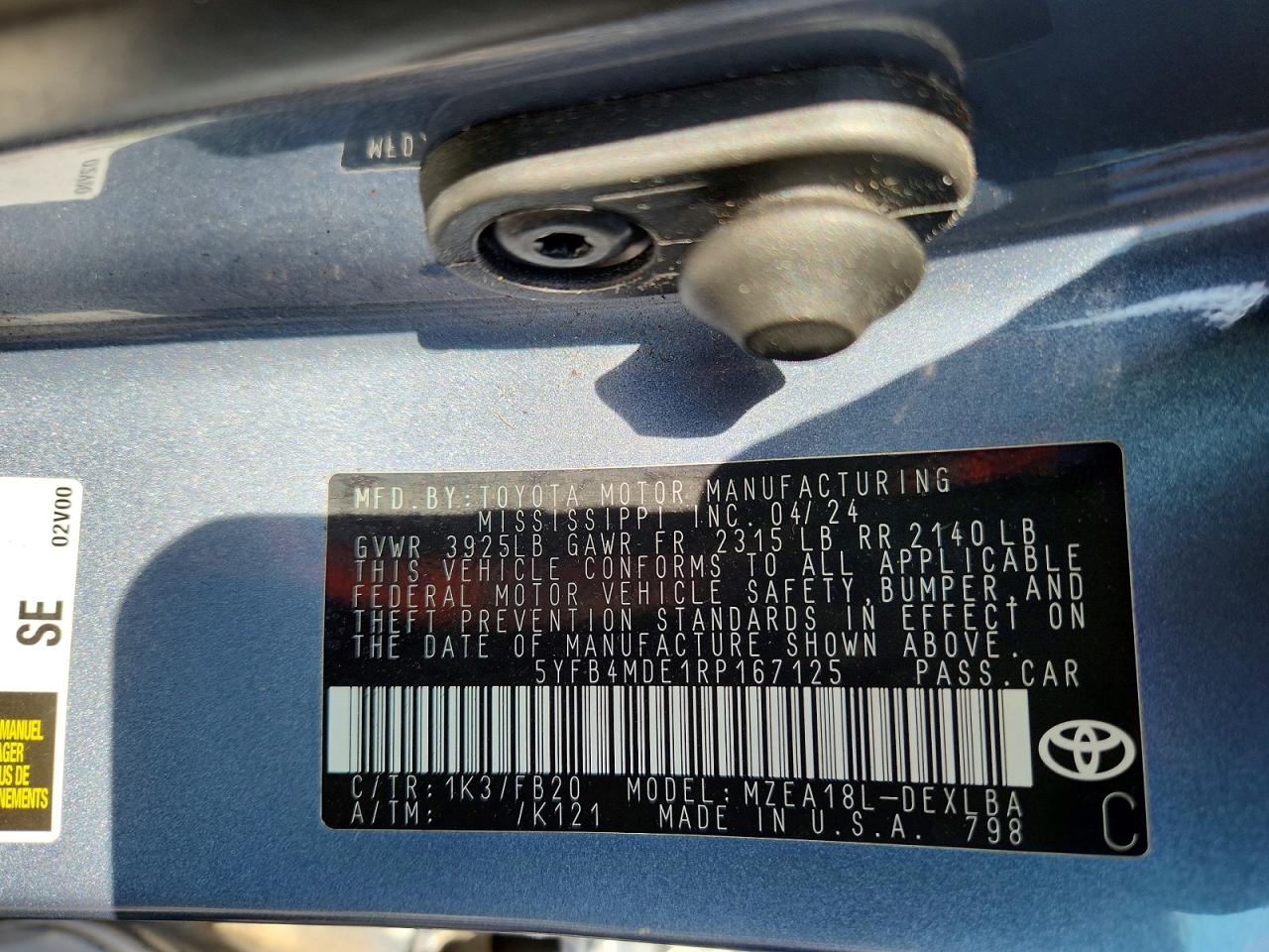 2024 TOYOTA COROLLA LE photo 23