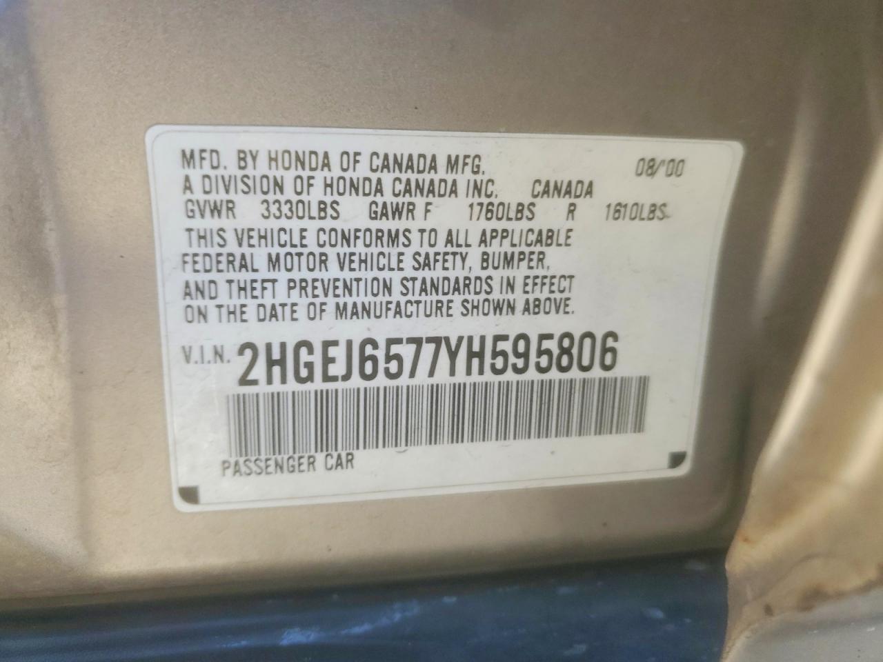 2000 HONDA CIVIC LX photo 25