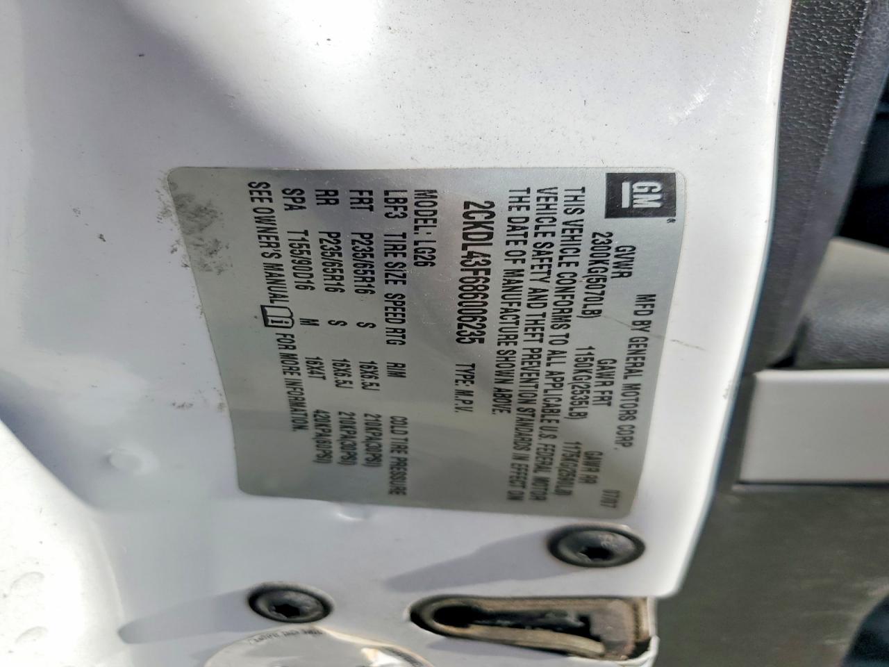 2008 PONTIAC TORRENT photo 27
