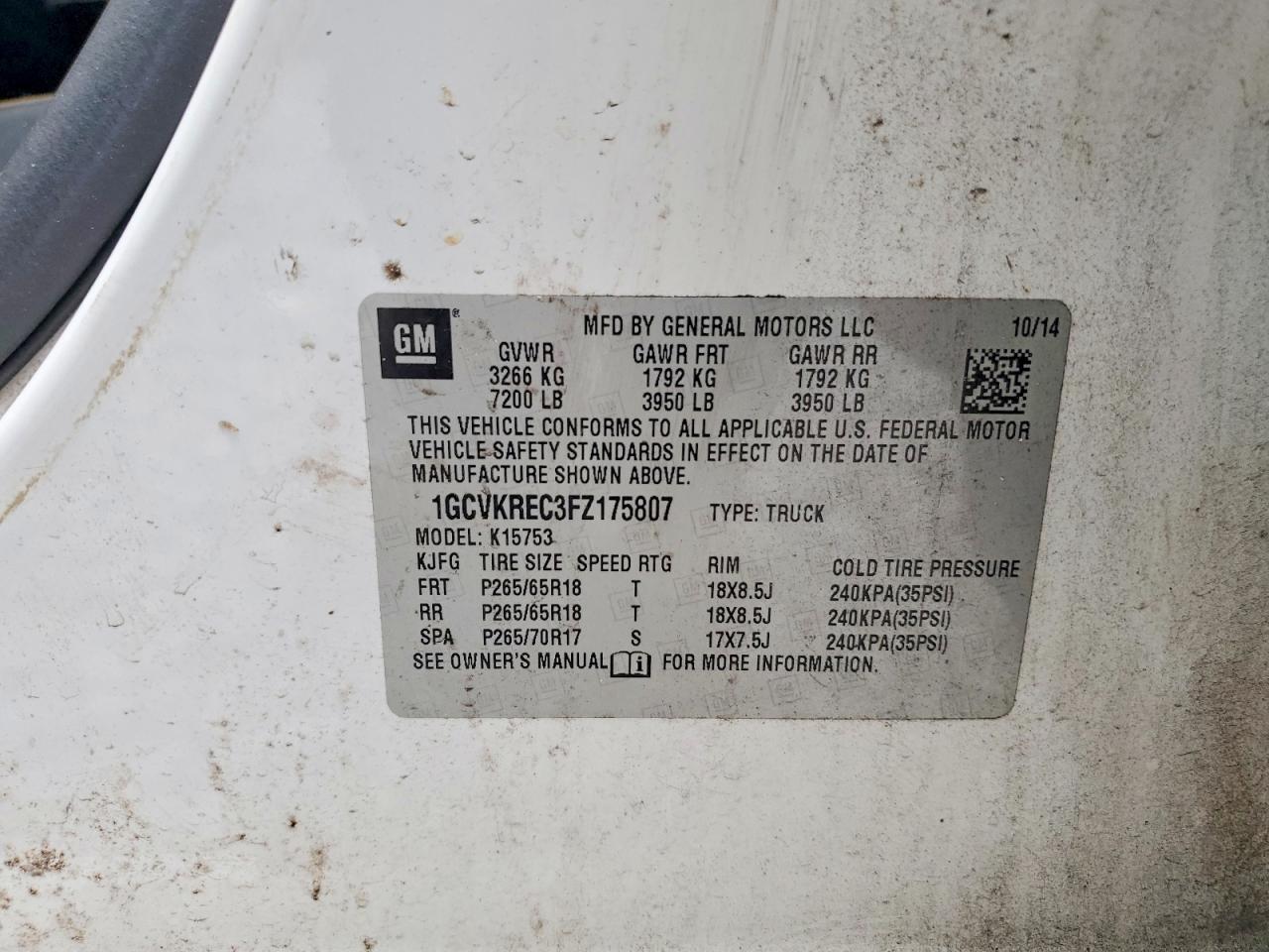 2015 CHEVROLET SILVERADO K1500 LT photo 12