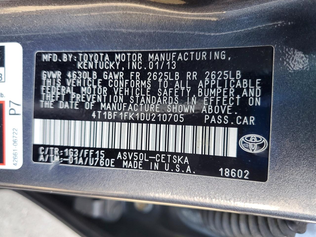 2013 TOYOTA CAMRY SE photo 34