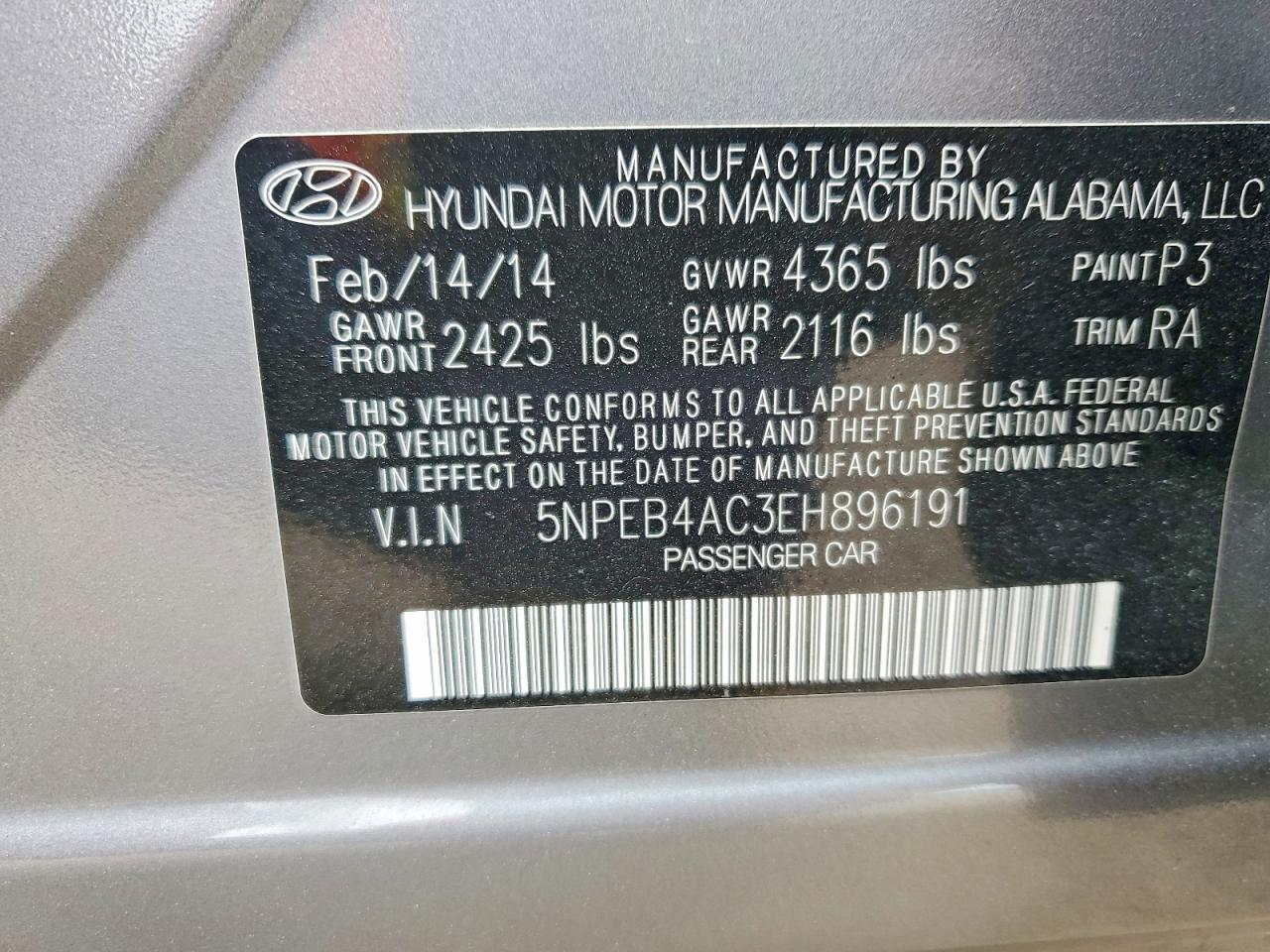 2014 HYUNDAI SONATA GLS photo 23
