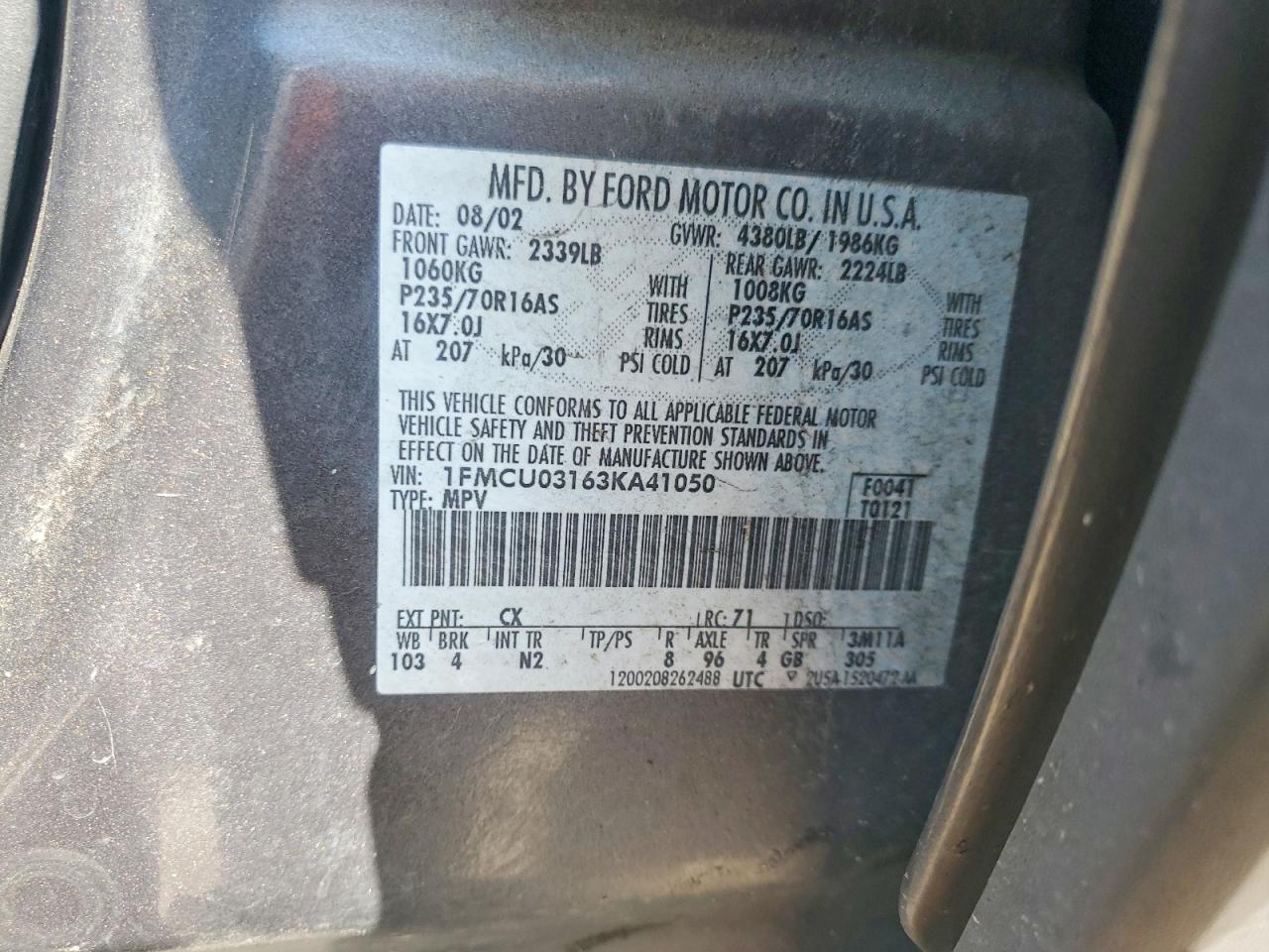 2003 FORD ESCAPE XLT photo 37