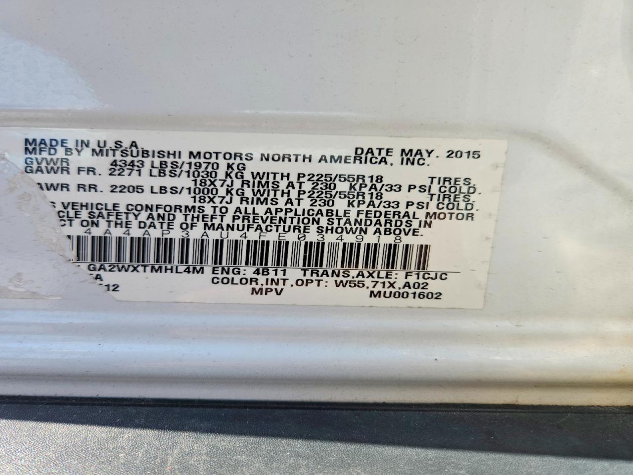 2015 MITSUBISHI OUTLANDER SPORT ES photo 37