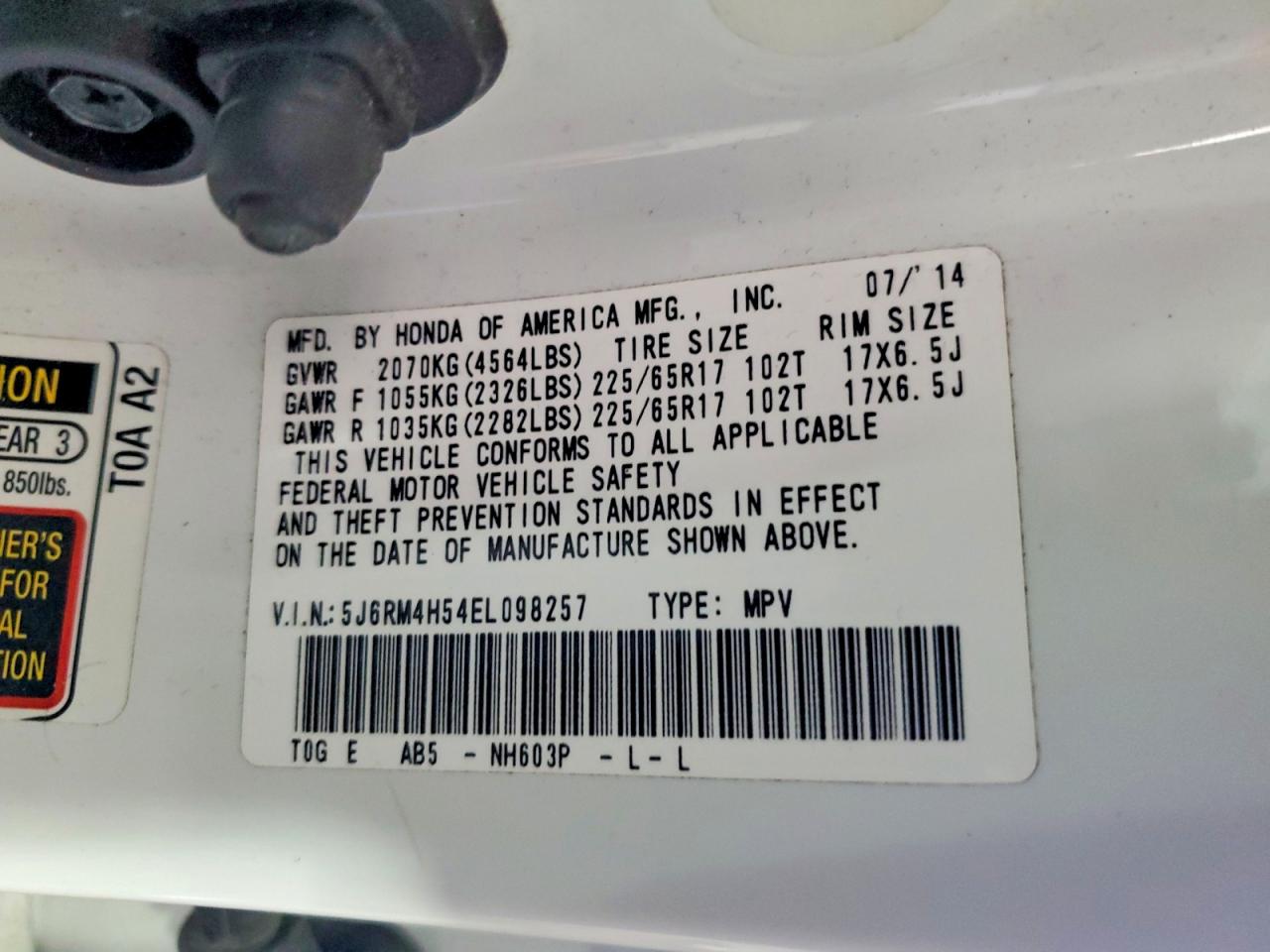 2014 HONDA CR-V EX photo 40
