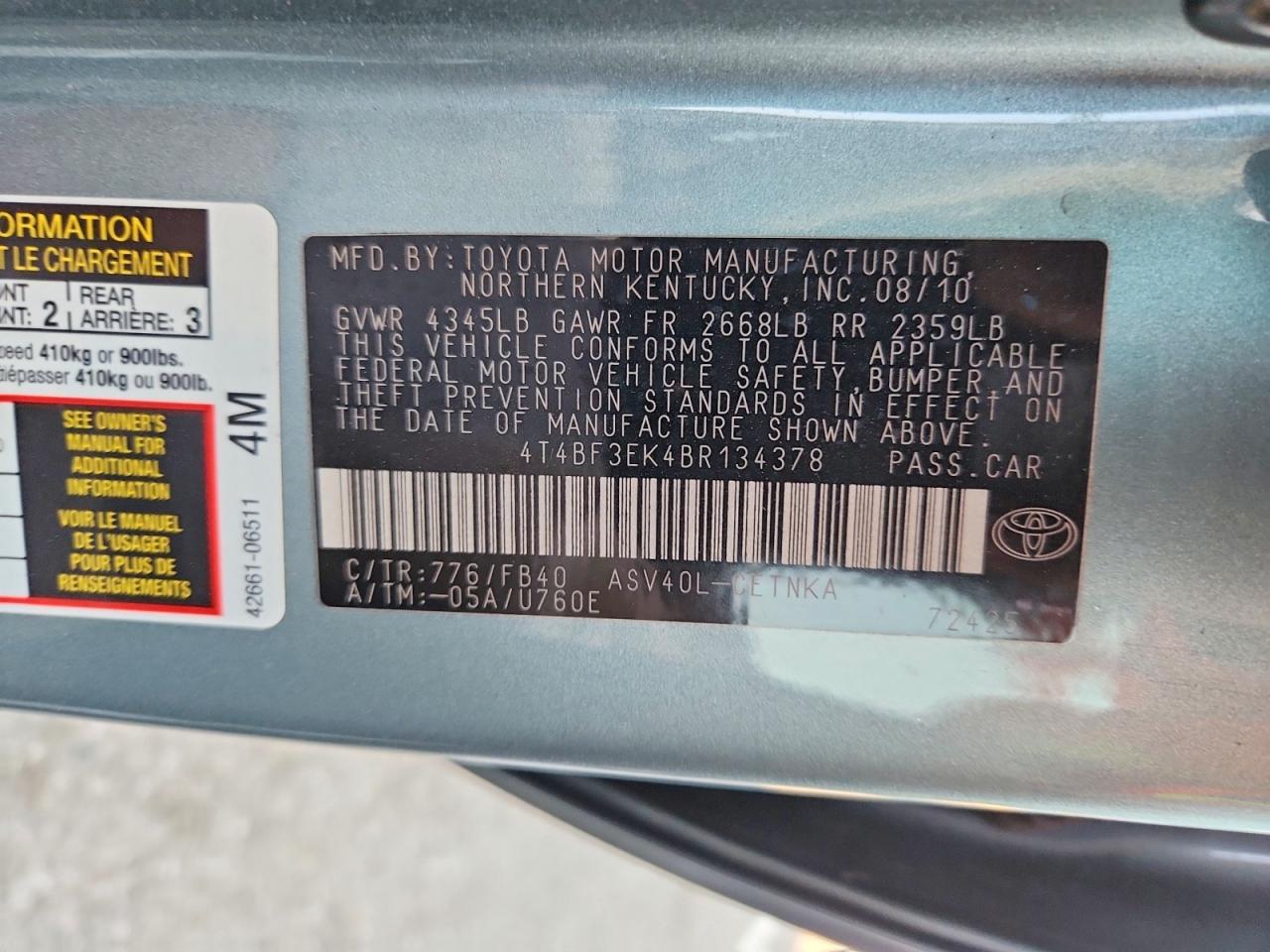 2011 TOYOTA CAMRY LE photo 12