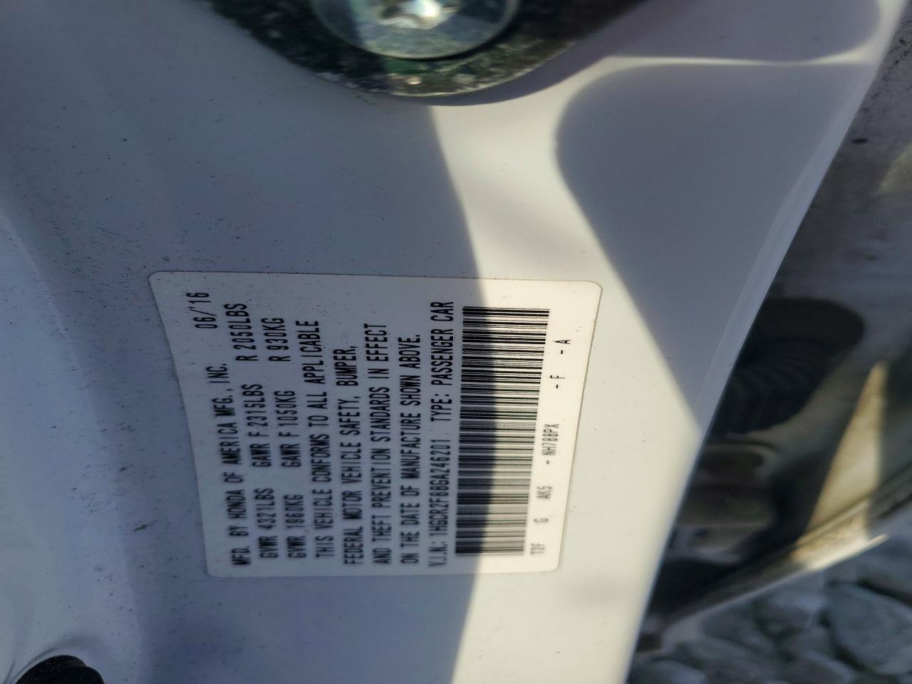 2016 HONDA ACCORD EXL photo 34