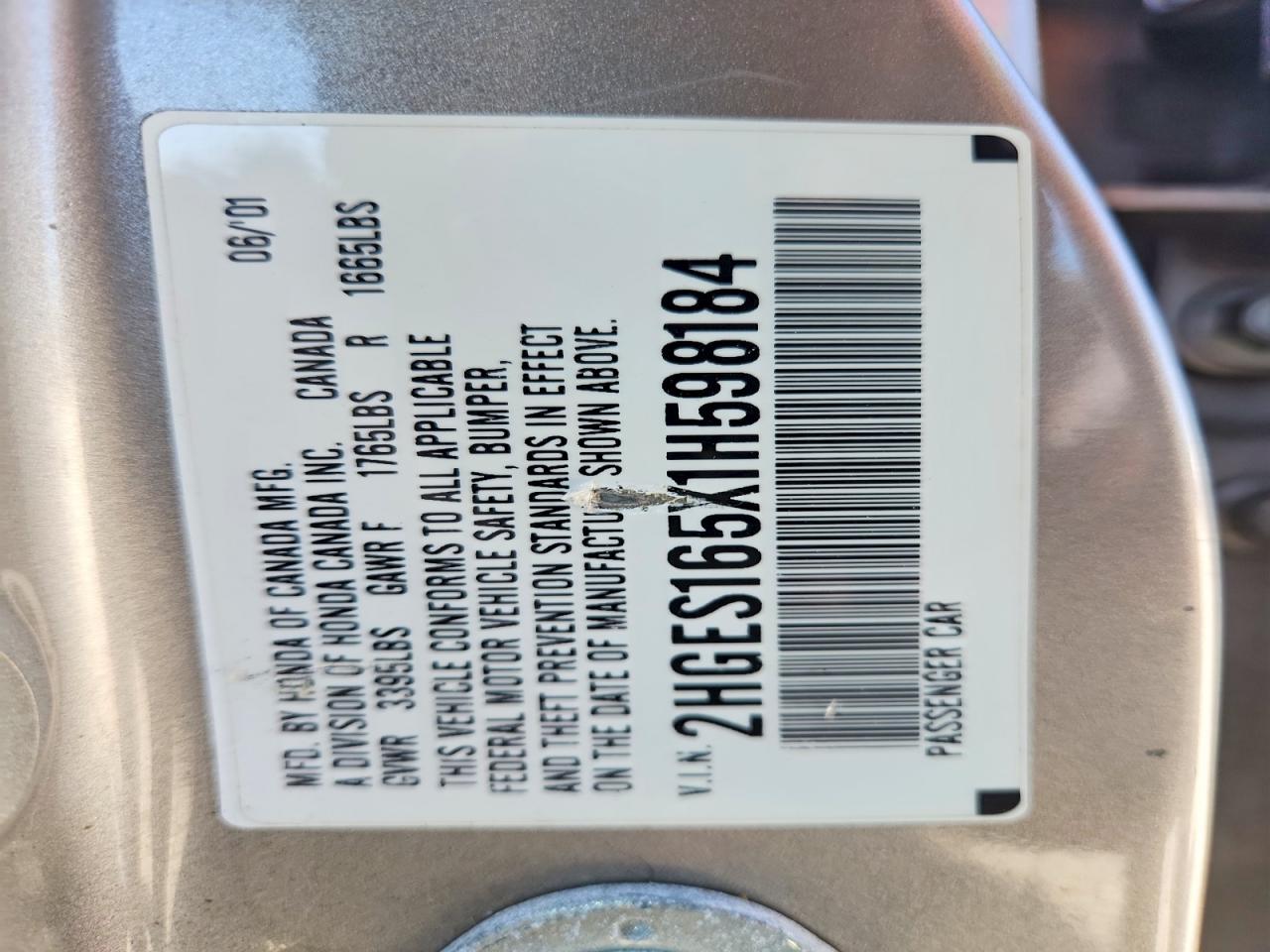 2001 HONDA CIVIC LX photo 34