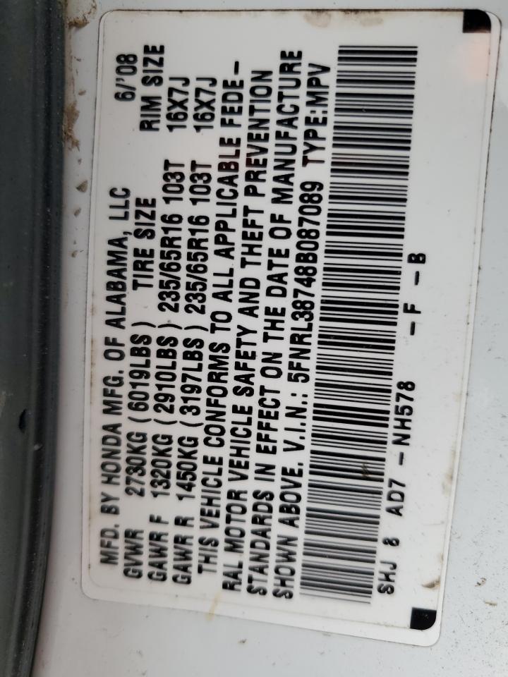 2008 HONDA ODYSSEY EXL photo 25