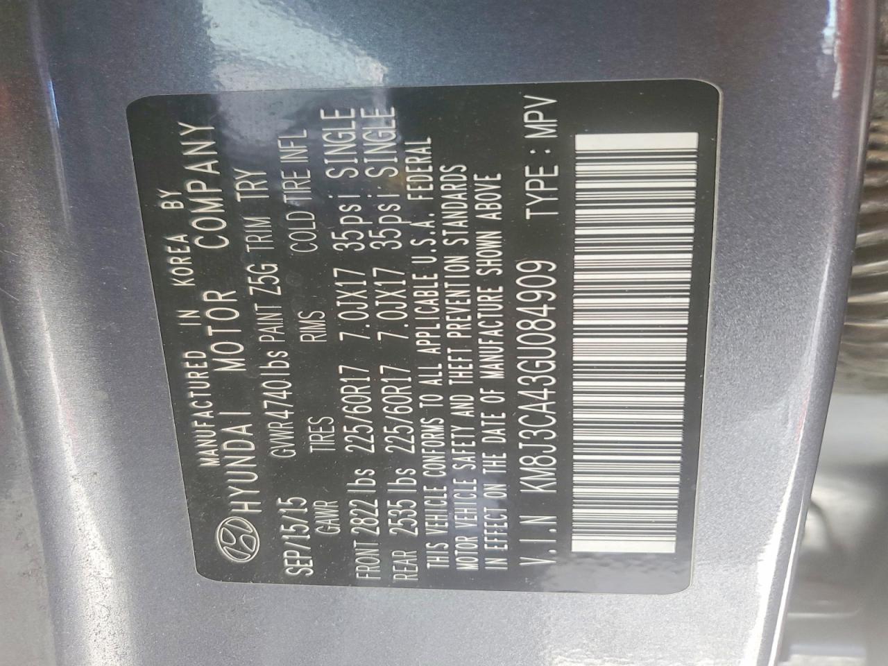 2016 HYUNDAI TUCSON SE photo 13