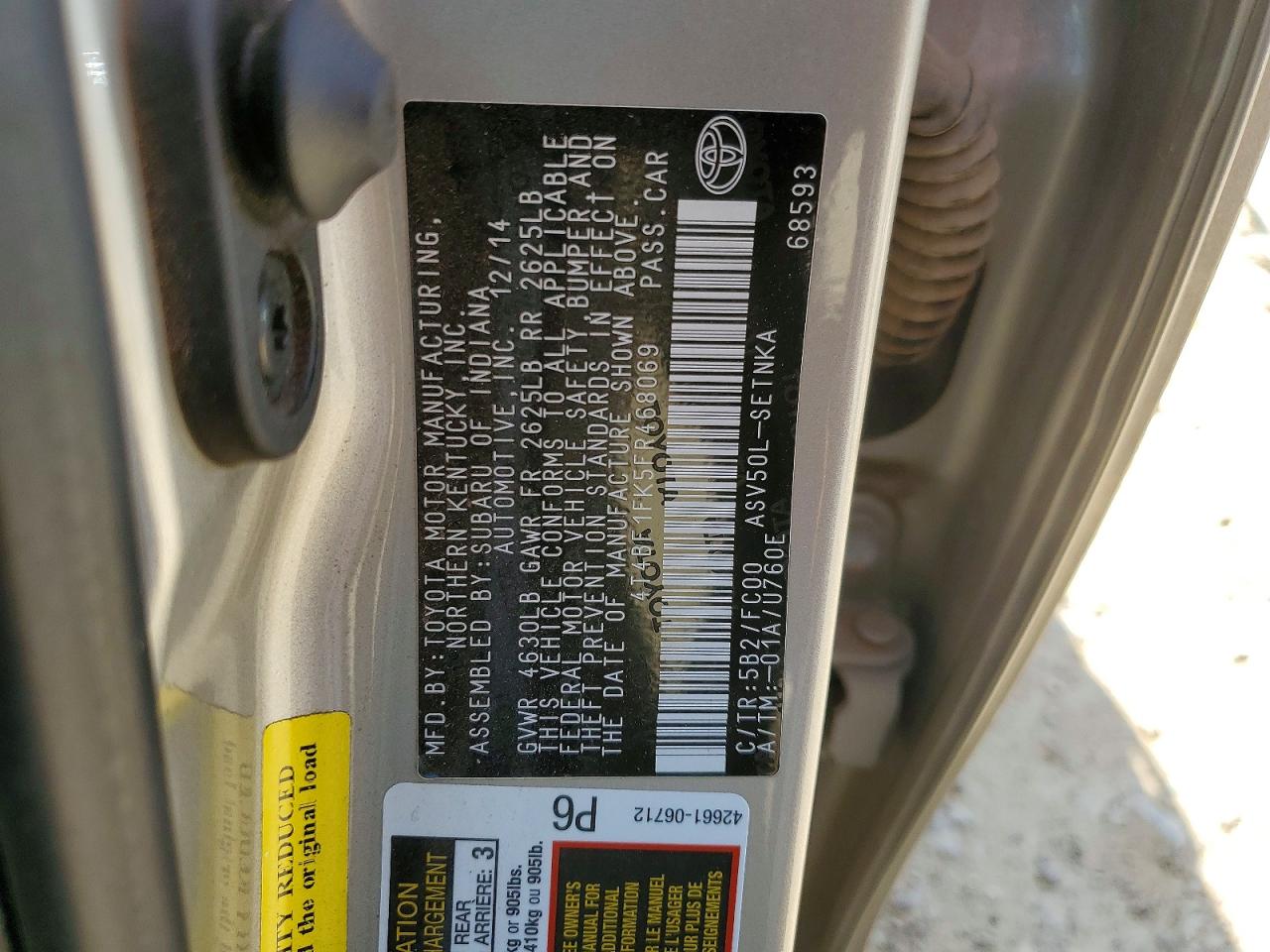 2015 TOYOTA CAMRY LE photo 25