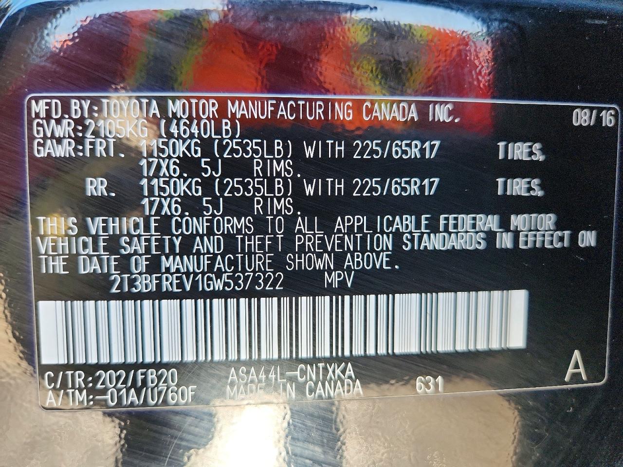 2016 TOYOTA RAV4 LE photo 13