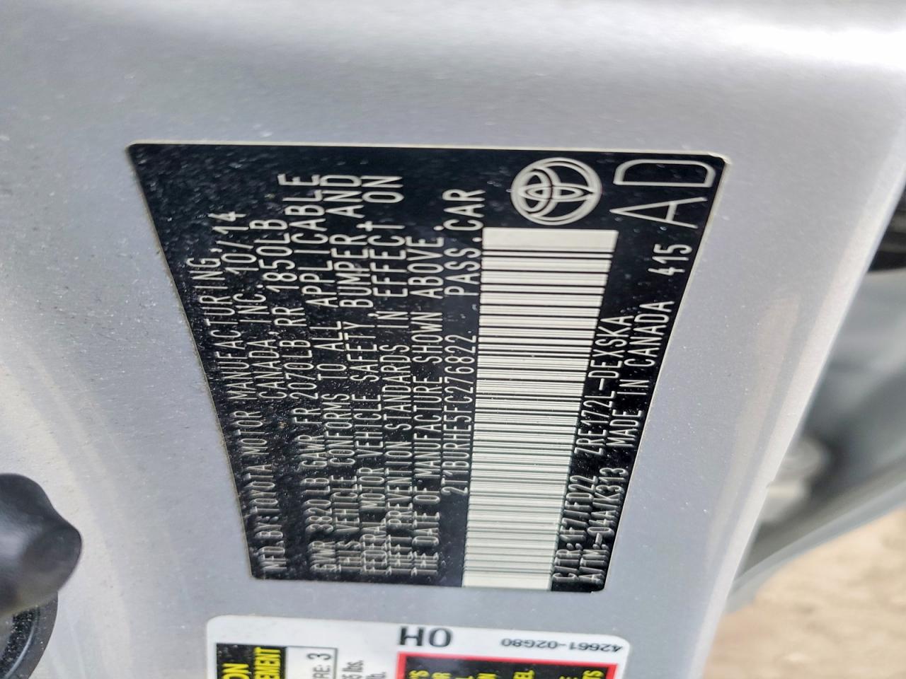 2015 TOYOTA COROLLA S PLUS photo 13