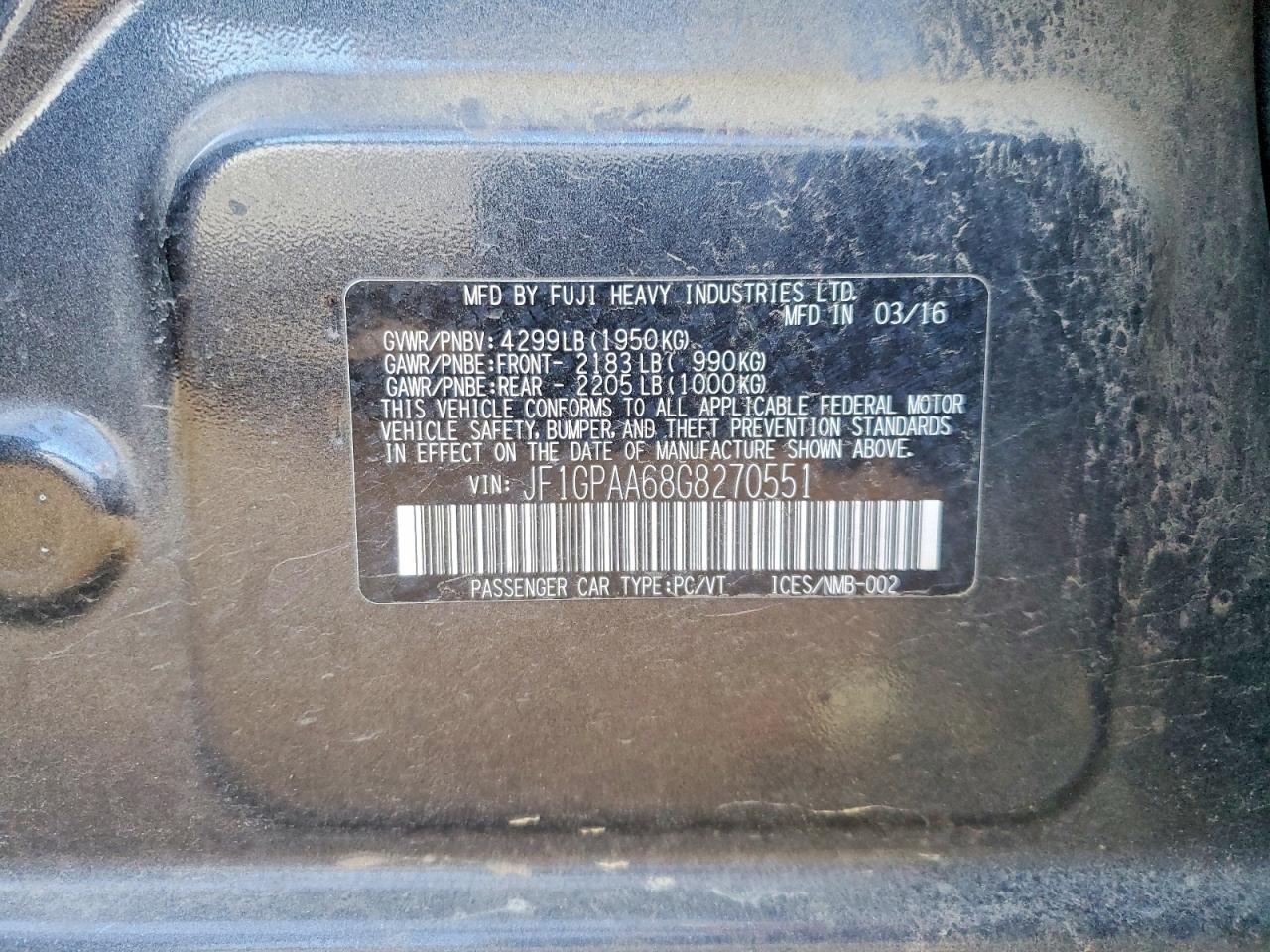 2016 SUBARU IMPREZA photo 12