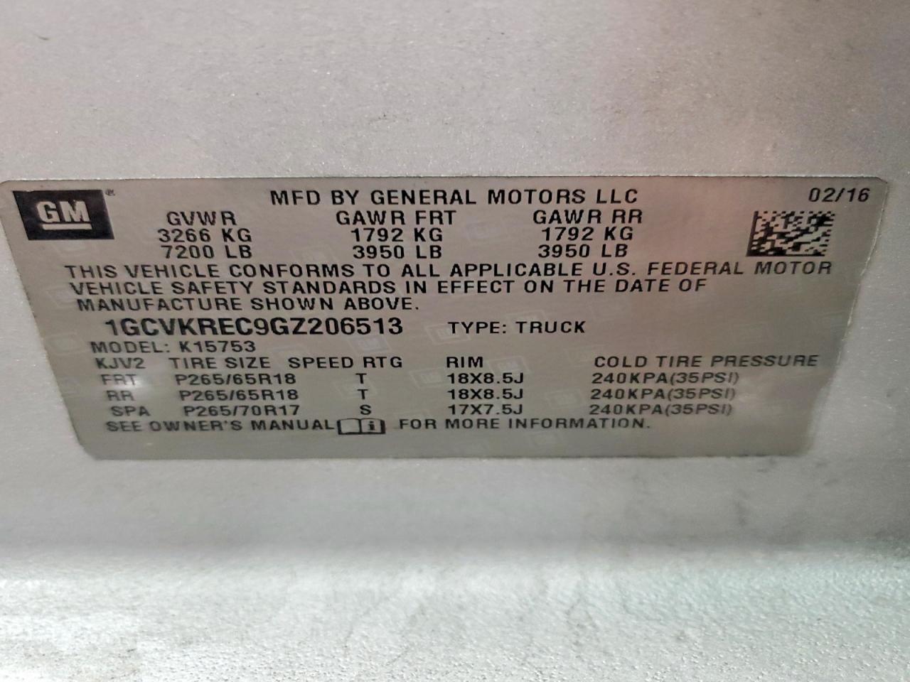 2016 CHEVROLET SILVERADO K1500 LT photo 12