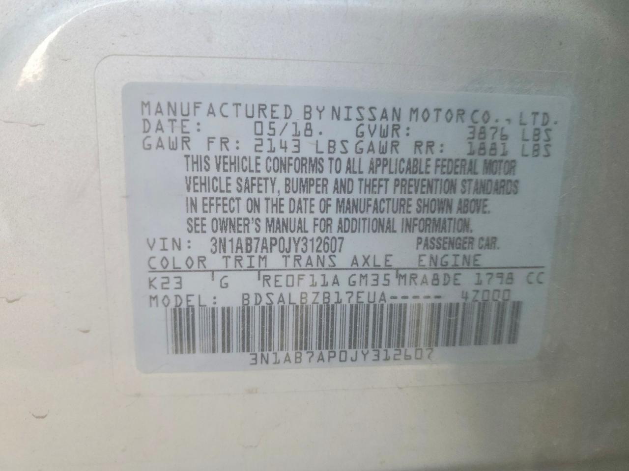 2018 NISSAN SENTRA S photo 23