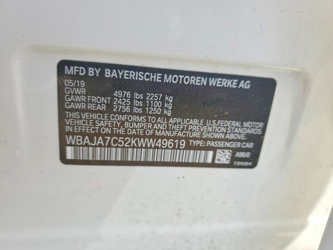 2019 BMW 530 XI photo 34