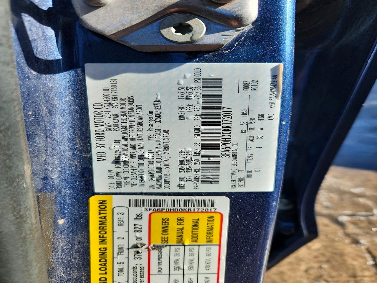 2019 FORD FUSION SE photo 13