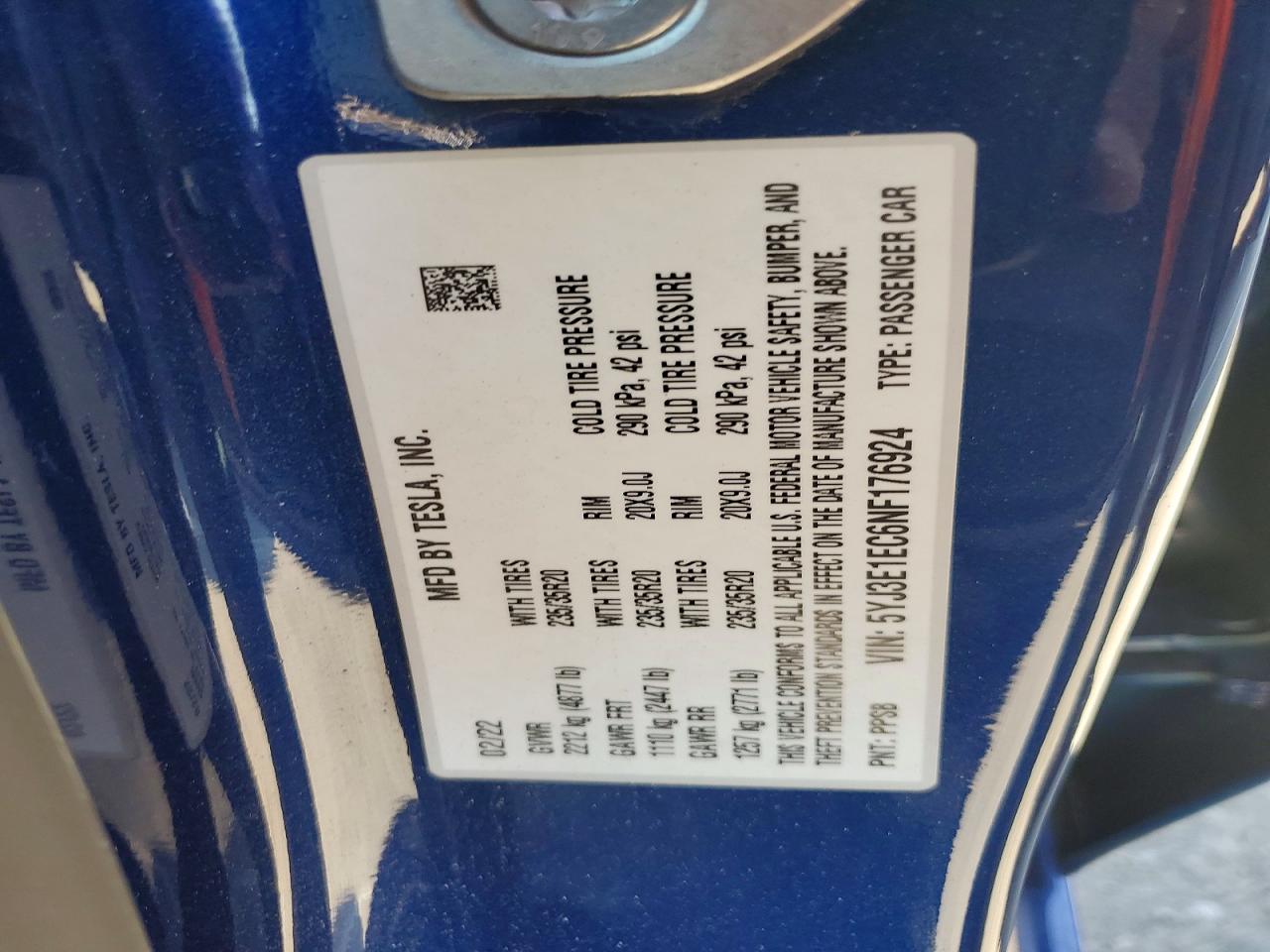 2022 TESLA MODEL 3 photo 12