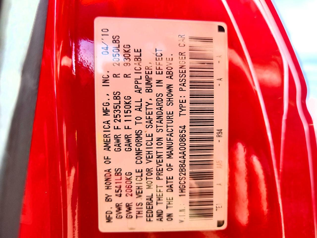 2010 HONDA ACCORD EXL photo 25