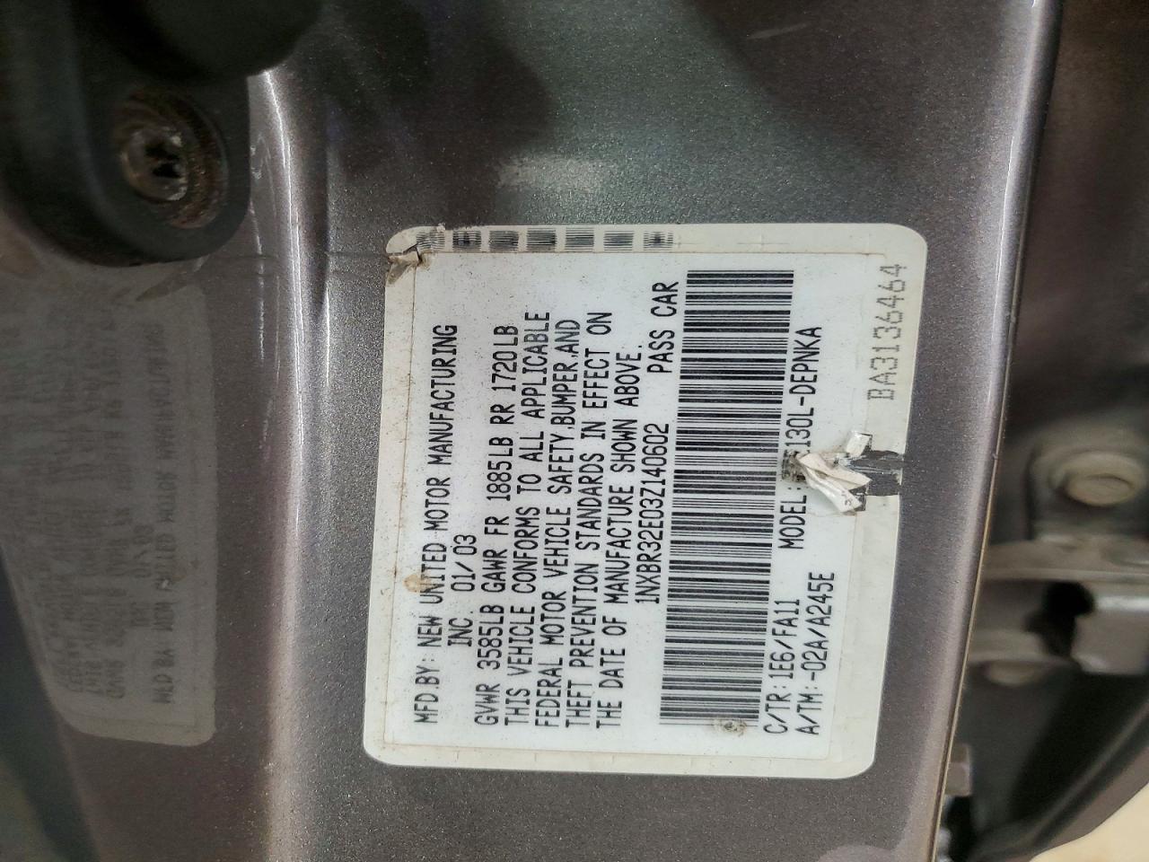 2003 TOYOTA COROLLA LE photo 34