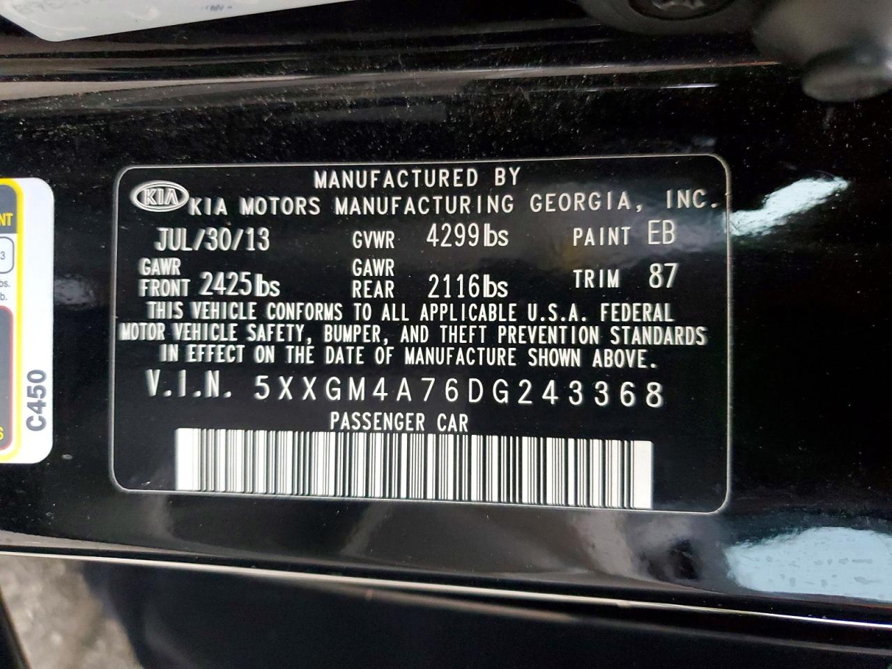 2013 KIA OPTIMA LX photo 12