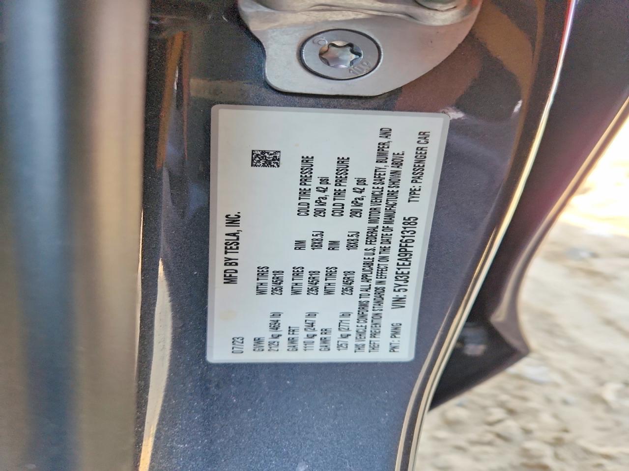 2023 TESLA MODEL 3 photo 12