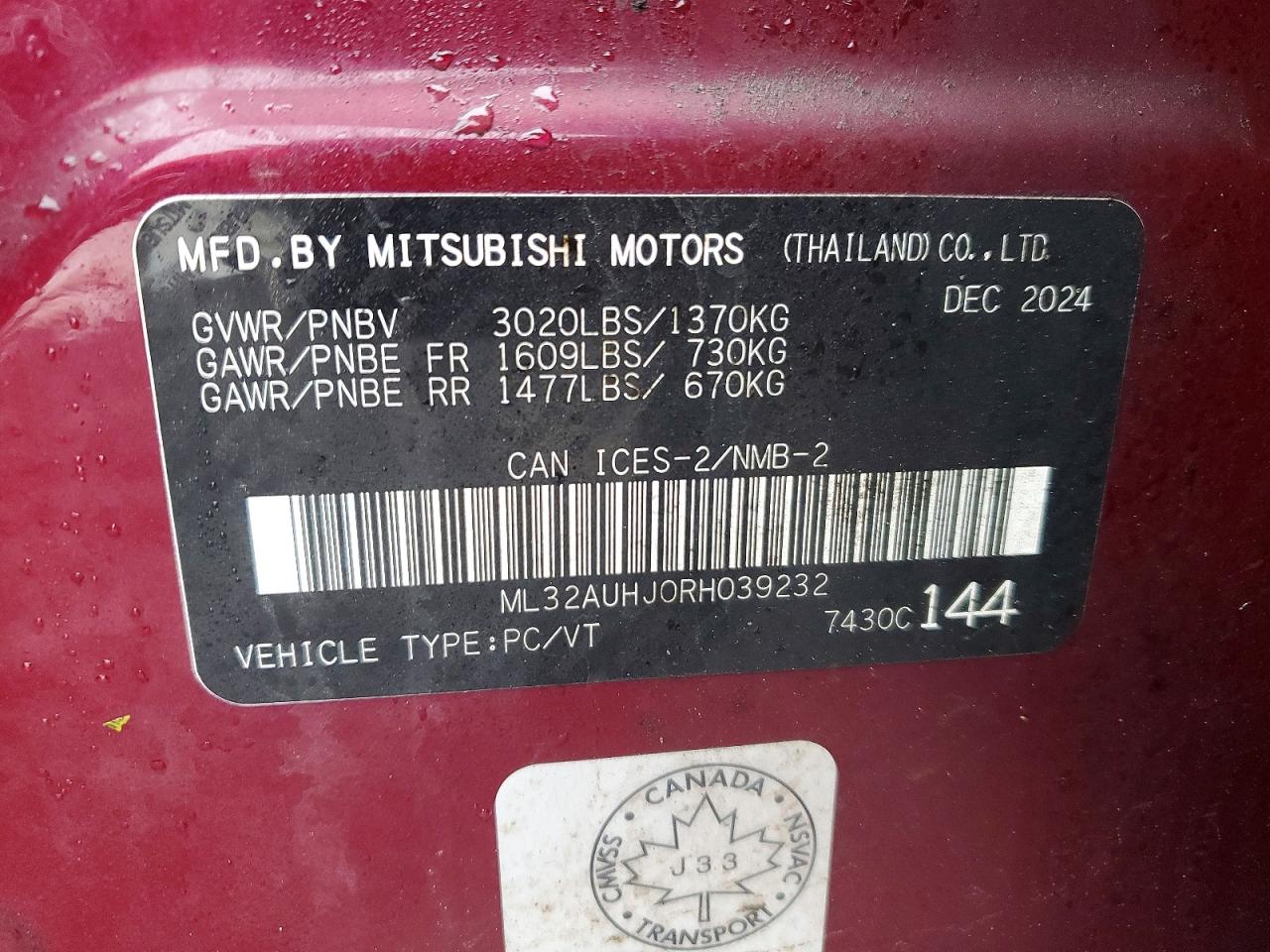 2024 MITSUBISHI MIRAGE ES photo 34