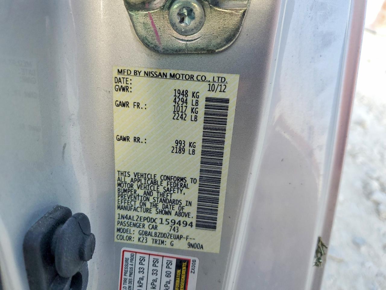2013 NISSAN ALTIMA 2.5 S photo 25