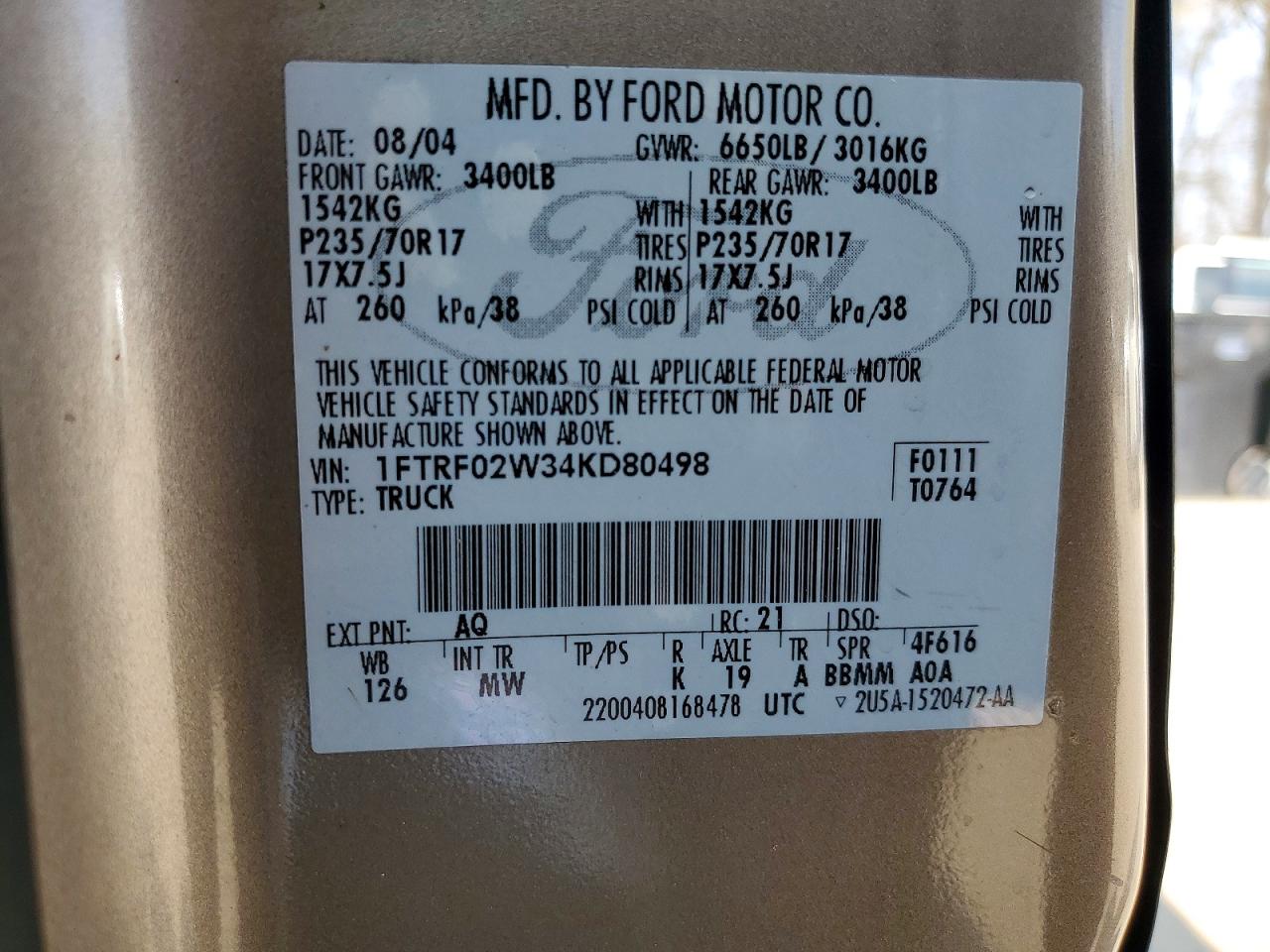 2004 FORD F150 photo 34