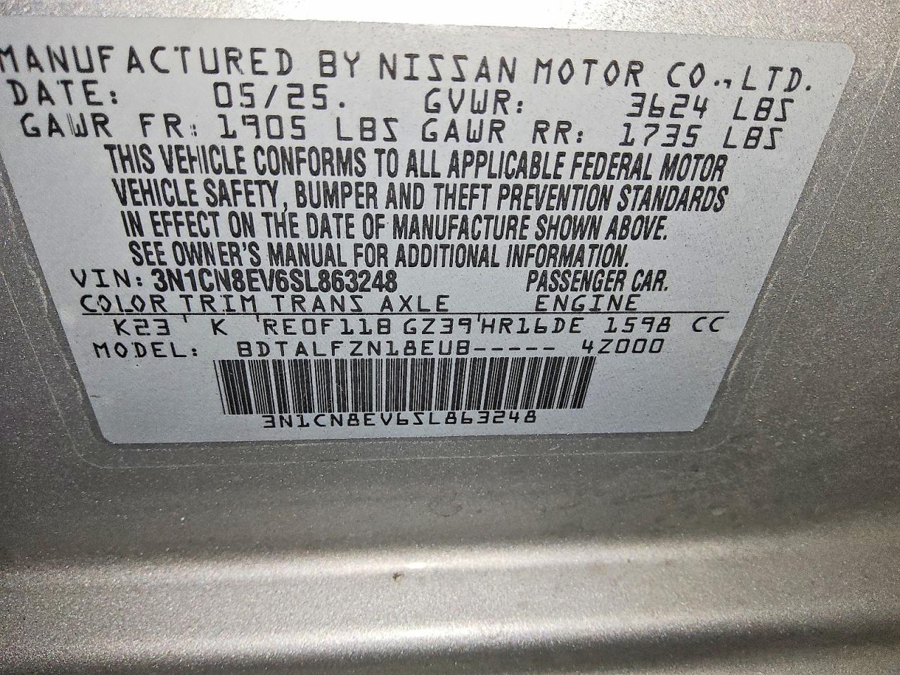 2025 NISSAN VERSA SV photo 23